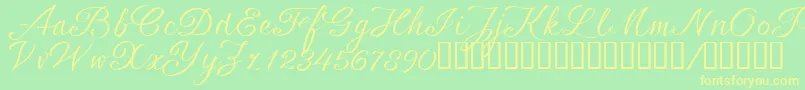 SrsaBT Font – Yellow Fonts on Green Background