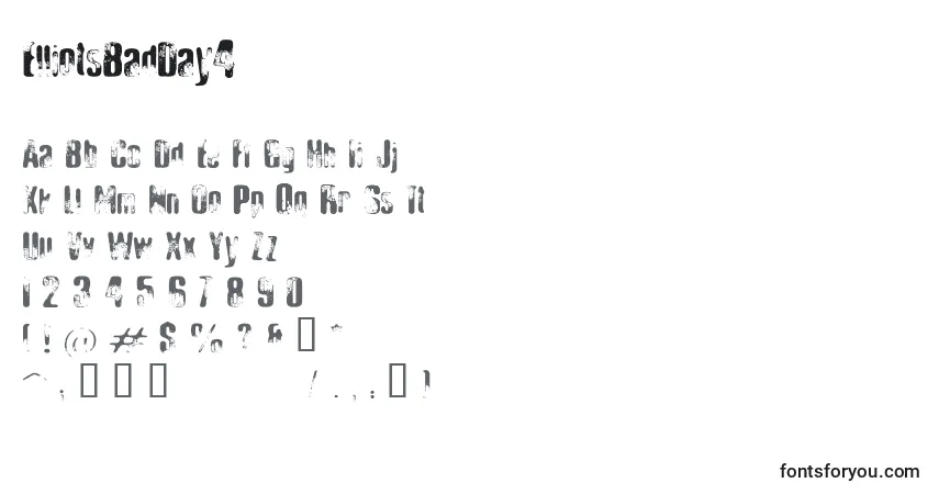A fonte ElliotsBadDay4 – alfabeto, números, caracteres especiais