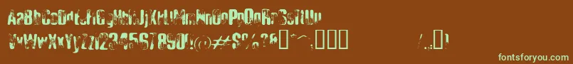 ElliotsBadDay4-fontti – vihreät fontit ruskealla taustalla