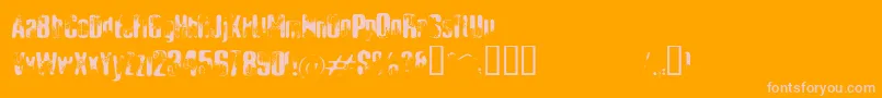 ElliotsBadDay4-fontti – vaaleanpunaiset fontit oranssilla taustalla
