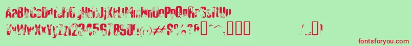 Шрифт ElliotsBadDay4 – красные шрифты на зелёном фоне