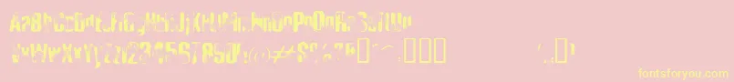 Fonte ElliotsBadDay4 – fontes amarelas em um fundo rosa
