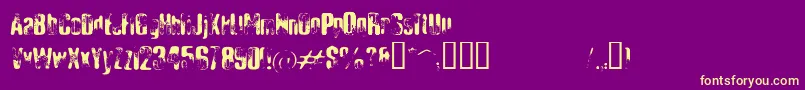 ElliotsBadDay4-Schriftart – Gelbe Schriften auf violettem Hintergrund