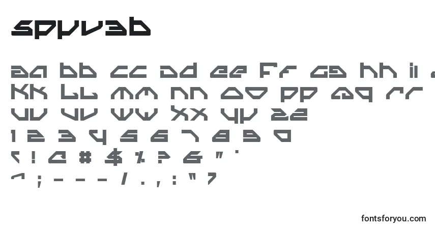 A fonte Spyv3b – alfabeto, números, caracteres especiais
