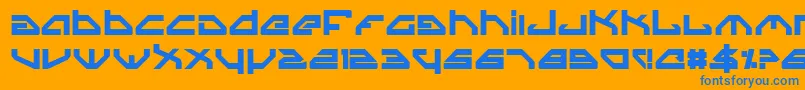 Spyv3b-Schriftart – Blaue Schriften auf orangefarbenem Hintergrund