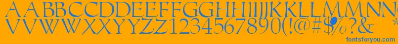 Monogramstoolbox Font – Blue Fonts on Orange Background