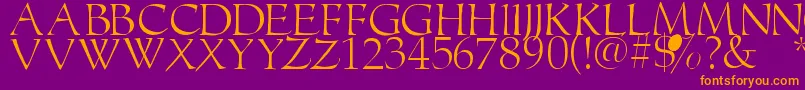 Monogramstoolbox Font – Orange Fonts on Purple Background