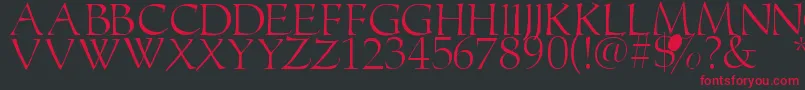 Monogramstoolbox-Schriftart – Rote Schriften auf schwarzem Hintergrund