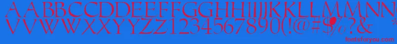 Monogramstoolbox Font – Red Fonts on Blue Background