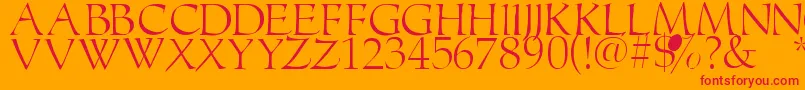 Fonte Monogramstoolbox – fontes vermelhas em um fundo laranja