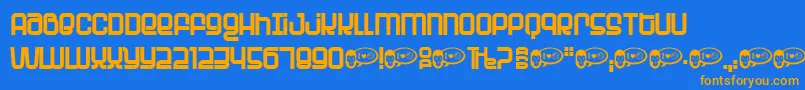 Planet ffy Font – Orange Fonts on Blue Background