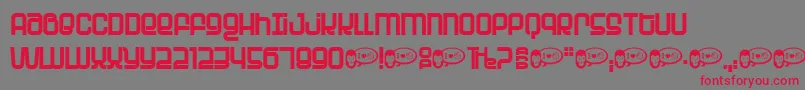 Planet ffy Font – Red Fonts on Gray Background
