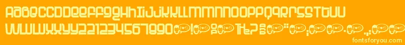 Planet ffy Font – Yellow Fonts on Orange Background