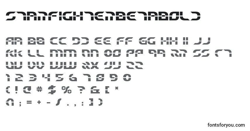 Шрифт StarfighterBetaBold – алфавит, цифры, специальные символы