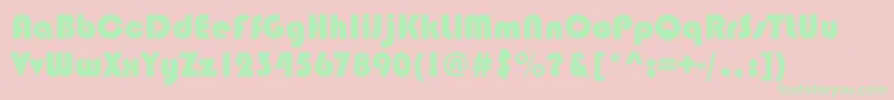 Blippobladee-Schriftart – Grüne Schriften auf rosa Hintergrund