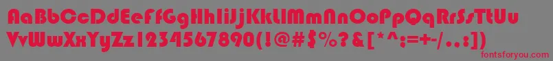 Blippobladee-Schriftart – Rote Schriften auf grauem Hintergrund