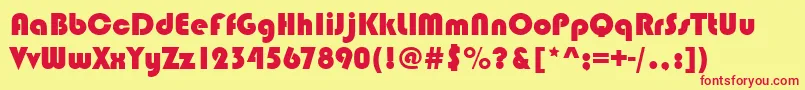 Blippobladee Font – Red Fonts on Yellow Background