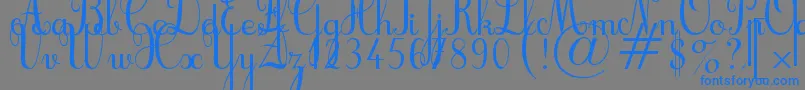 Police Cursif – polices bleues sur fond gris