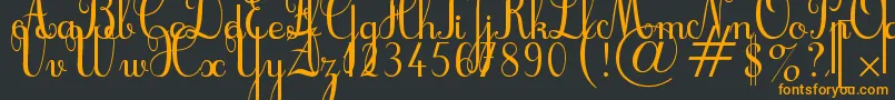 Cursif Font – Orange Fonts on Black Background
