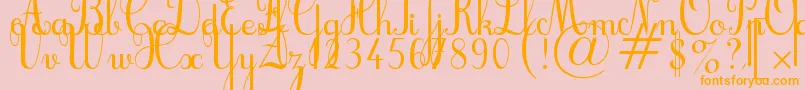 Cursif Font – Orange Fonts on Pink Background