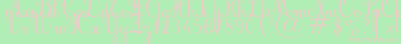 Cursif Font – Pink Fonts on Green Background