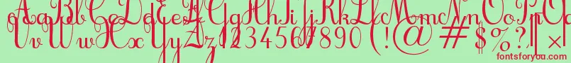 Cursif Font – Red Fonts on Green Background