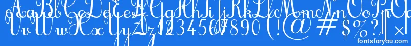 Cursif Font – White Fonts on Blue Background