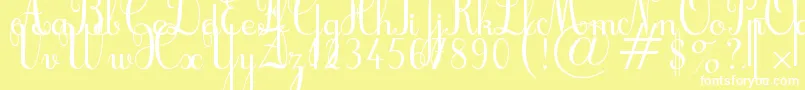 Cursif Font – White Fonts on Yellow Background