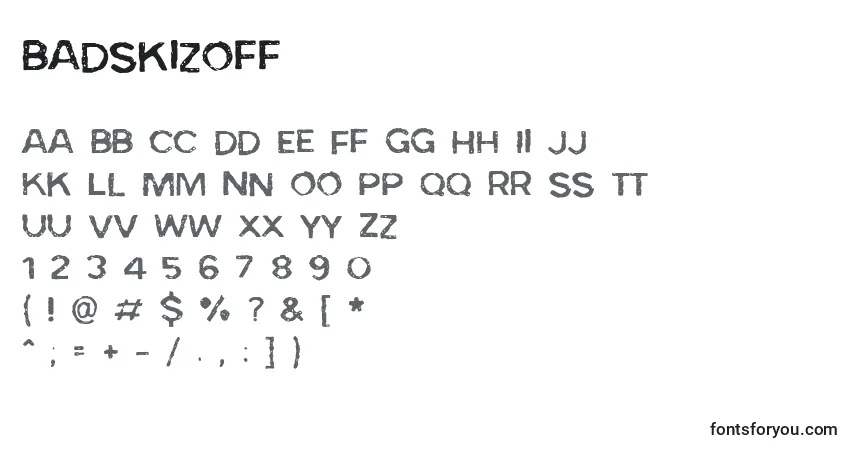 Schriftart BadSkizoff – Alphabet, Zahlen, spezielle Symbole