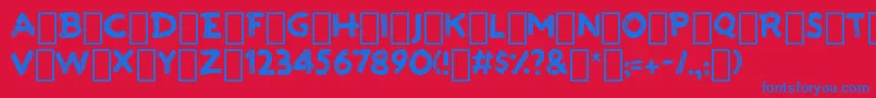 PaintTheTown1-fontti – siniset fontit punaisella taustalla