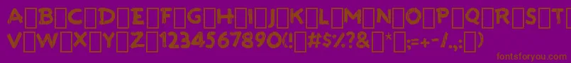 フォントPaintTheTown1 – 紫色の背景に茶色のフォント