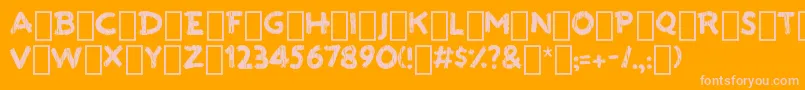 PaintTheTown1-fontti – vaaleanpunaiset fontit oranssilla taustalla