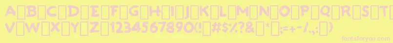 PaintTheTown1-fontti – vaaleanpunaiset fontit keltaisella taustalla