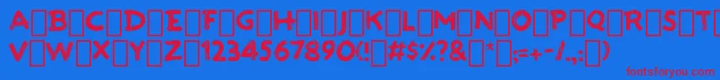 フォントPaintTheTown1 – 赤い文字の青い背景