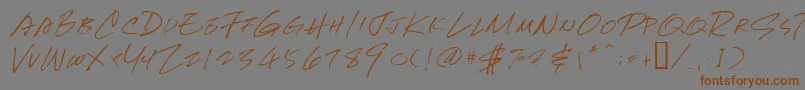 Шрифт Newhand – коричневые шрифты на сером фоне