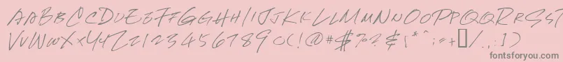 Newhand Font – Gray Fonts on Pink Background