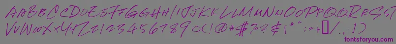 Newhand Font – Purple Fonts on Gray Background