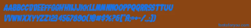 Nightmarealleyboldital Font – Blue Fonts on Brown Background