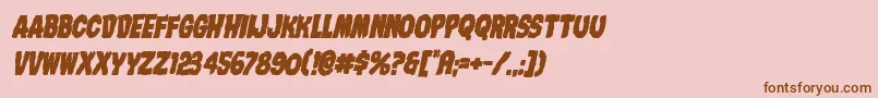 Шрифт Nightmarealleyboldital – коричневые шрифты на розовом фоне