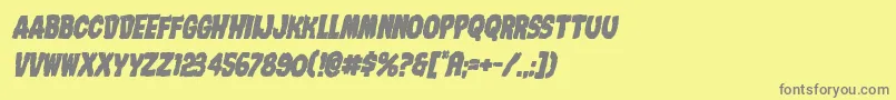 Шрифт Nightmarealleyboldital – серые шрифты на жёлтом фоне