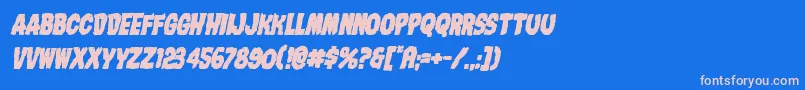 Nightmarealleyboldital Font – Pink Fonts on Blue Background