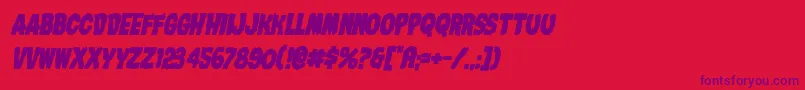 Шрифт Nightmarealleyboldital – фиолетовые шрифты на красном фоне