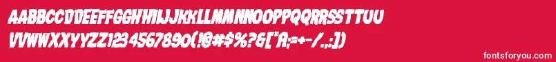 Nightmarealleyboldital-fontti – valkoiset fontit punaisella taustalla
