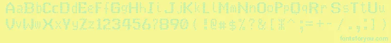 JEkrBN Font – Green Fonts on Yellow Background