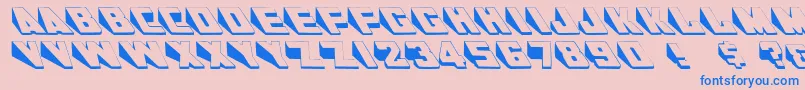 Wedgie-Schriftart – Blaue Schriften auf rosa Hintergrund