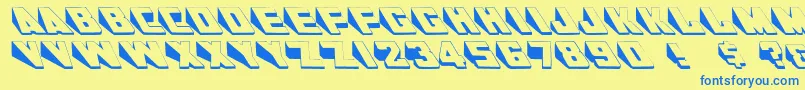 フォントWedgie – 青い文字が黄色の背景にあります。