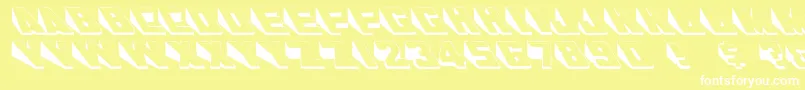Police Wedgie – polices blanches sur fond jaune