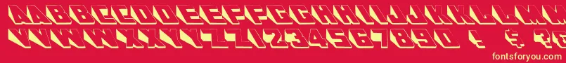 Fonte Wedgie – fontes amarelas em um fundo vermelho