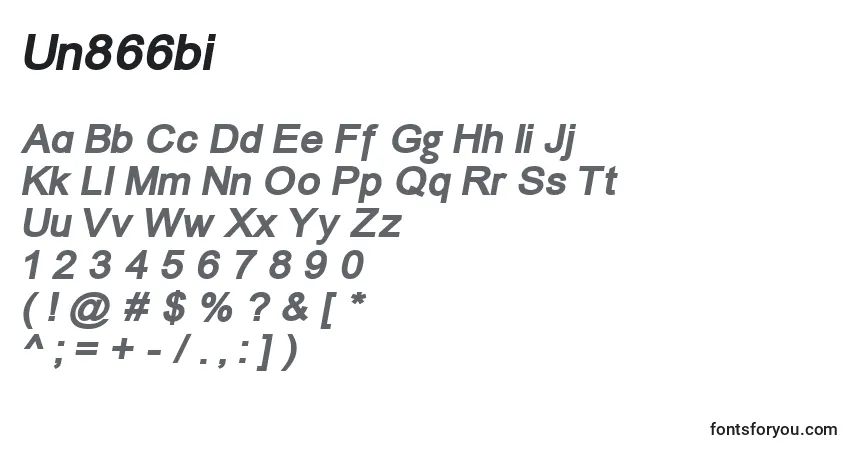 Czcionka Un866bi – alfabet, cyfry, specjalne znaki