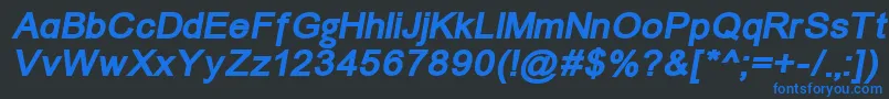Un866bi-fontti – siniset fontit mustalla taustalla